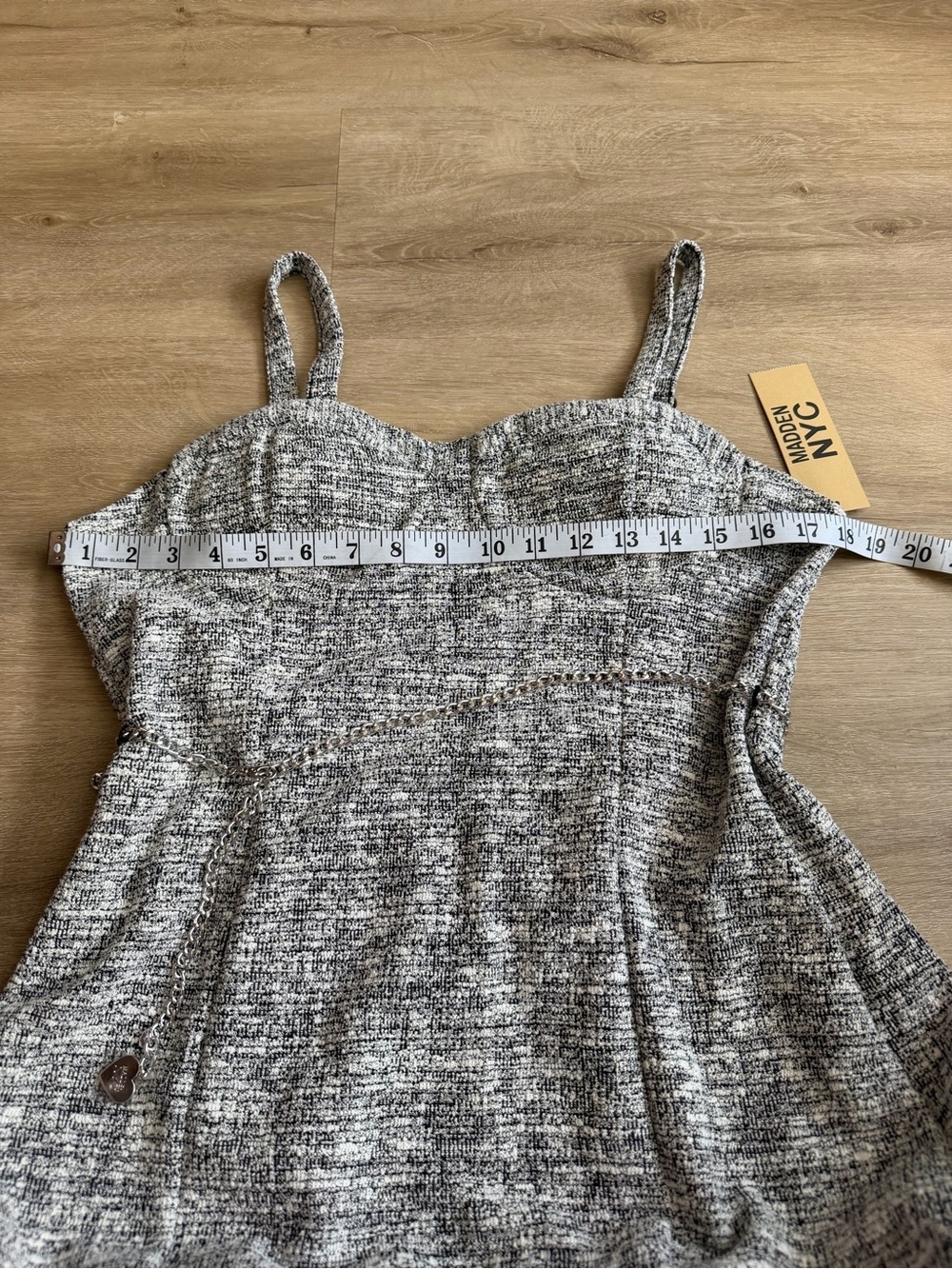 Madden NYC Dress and Jacket Set Tweed Gray SZ L Juniors - Picture 8 of 10